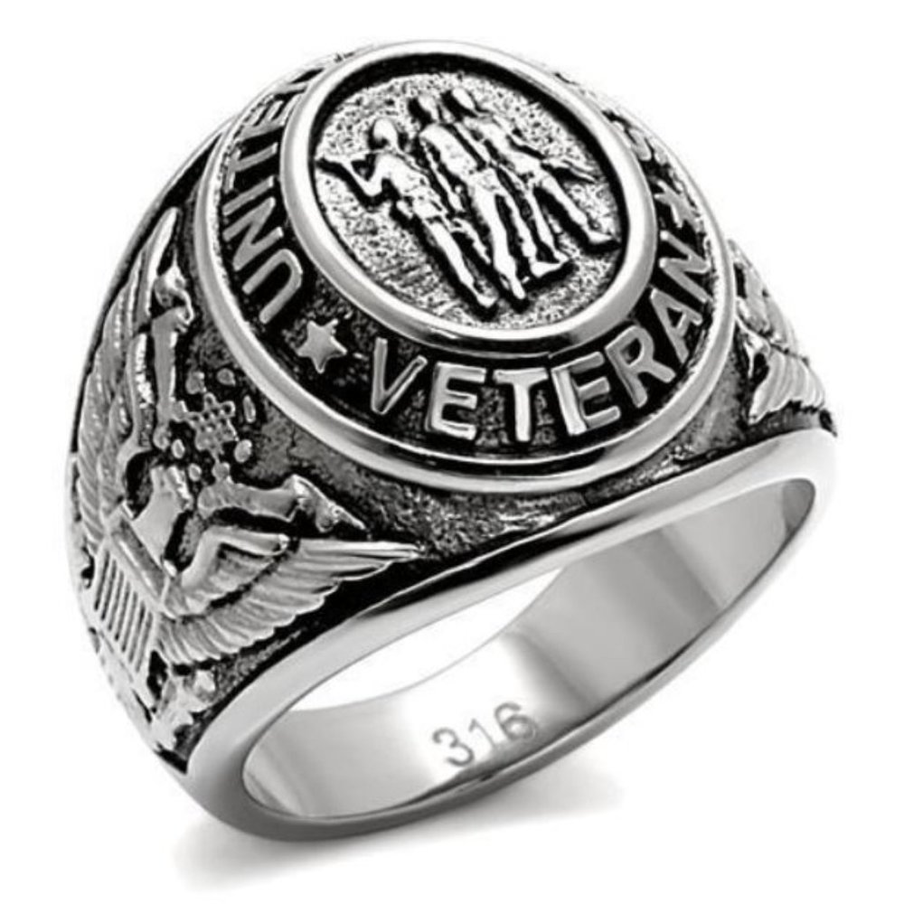 STAINLESS STEEL United States Veteran Epoxy Ring - Picture 14 of 14